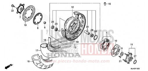 REAR WHEEL (VT750CS/C2S) VT750CSD de 2013